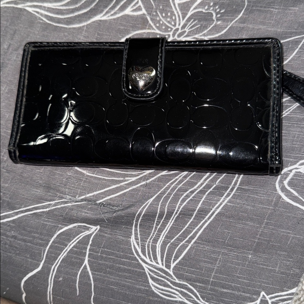 Coach Black Embossed Wallet
